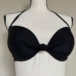 aerie Bikini Top Solid Black Underwire Built-in Push-up Women's Bra Size 34C
